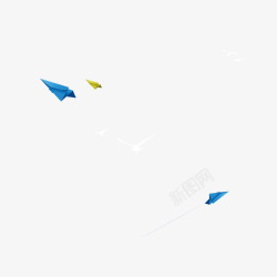 折叠飞机蓝色纸飞机高清图片