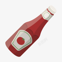 烹饪标签红色塑料瓶子贴分类标签和白色盖高清图片