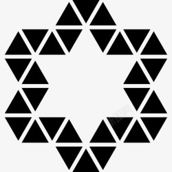 多边形星星星星点缀的小三角形的轮廓图标高清图片