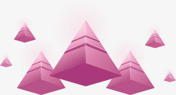粉红立体三角柱花纹矢量图素材