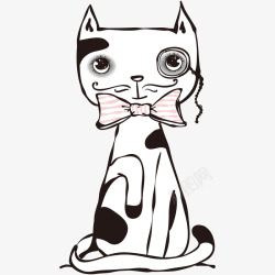 斑点猫咪卡通可爱斑点猫咪高清图片