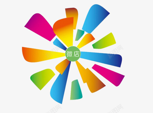 logo设计彩色礼花形状的微商标志图标图标