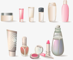 多款化妆品瓶子矢量图素材