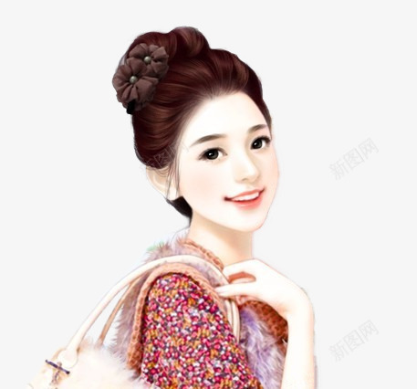 手绘卡通可爱美女头像png免抠素材_88icon https://88icon.com 卡通 可爱 头像 美女