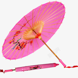古风粉色油纸伞素材