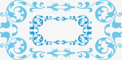 蓝色中式花边纹理素材