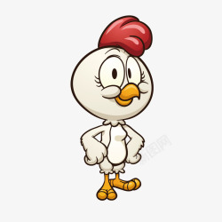 小鸡装饰画卡通版站立的小鸡高清图片