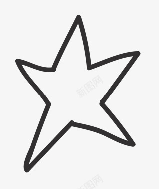 黑色的手绘五角星图标图标