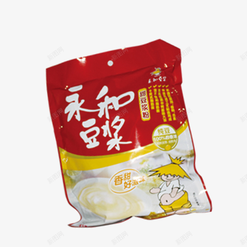 永和豆浆粉png免抠素材_88icon https://88icon.com 产品实物 泡水 粉末 红白包装袋 豆浆