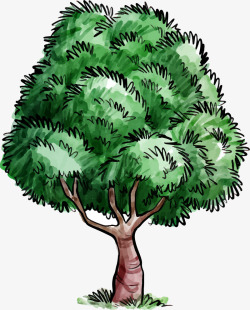 环保效果图手绘水彩树元素矢量图素材