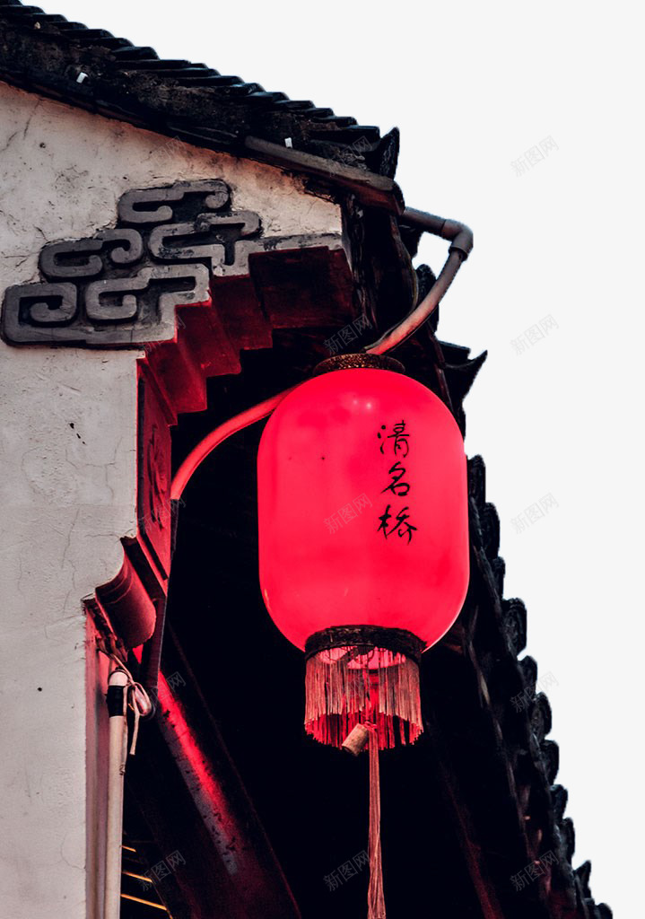 中国古建筑一角png免抠素材_88icon https://88icon.com 中国风 中式建筑 古建筑 清名桥 灯笼