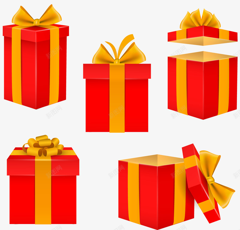 手绘打开的礼盒和包装礼物png免抠素材_88icon https://88icon.com 手绘 礼物 红色