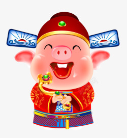 2019年猪年拜福猪笑哈哈猪素材
