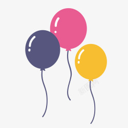 光滑的气球彩色气球装饰图案矢量图高清图片