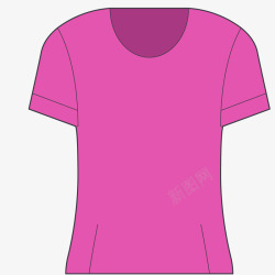 手绘卡通紫色T恤装饰海报素材