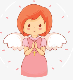 祈福天使浪漫卡通粉色小天使高清图片