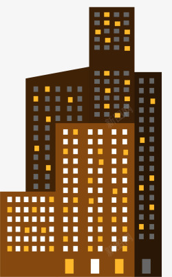 城市高楼大厦剪影矢量图素材
