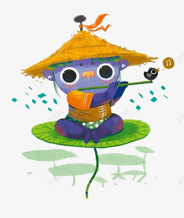 吹笛子的河童png免抠素材_88icon https://88icon.com 儿童 儿童插画 卡通 卡通人物 卡通动物 吹笛子 插画 故事 梦幻 河童 童话 童话森林