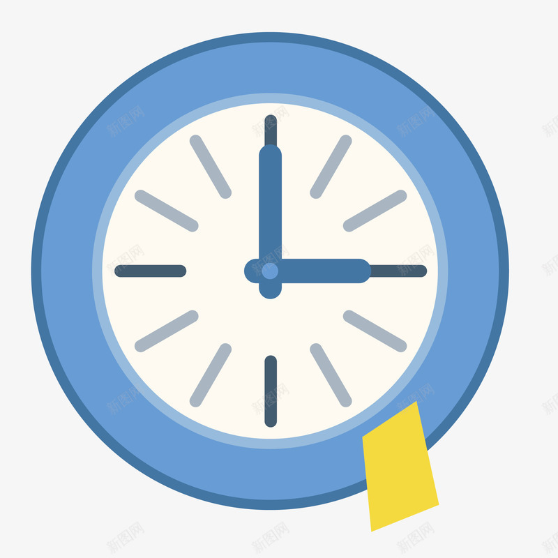 蓝色的卡通指针钟表png免抠素材_88icon https://88icon.com 卡通钟表 指针 效果图 时间 装饰图 钟表 钟表装饰