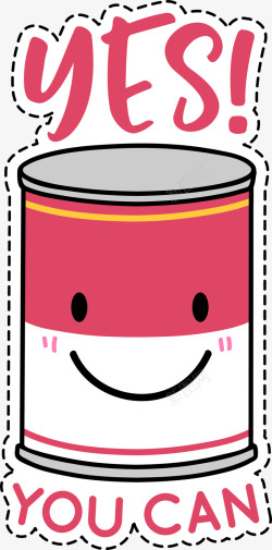 粉色易拉罐饮料贴纸素材
