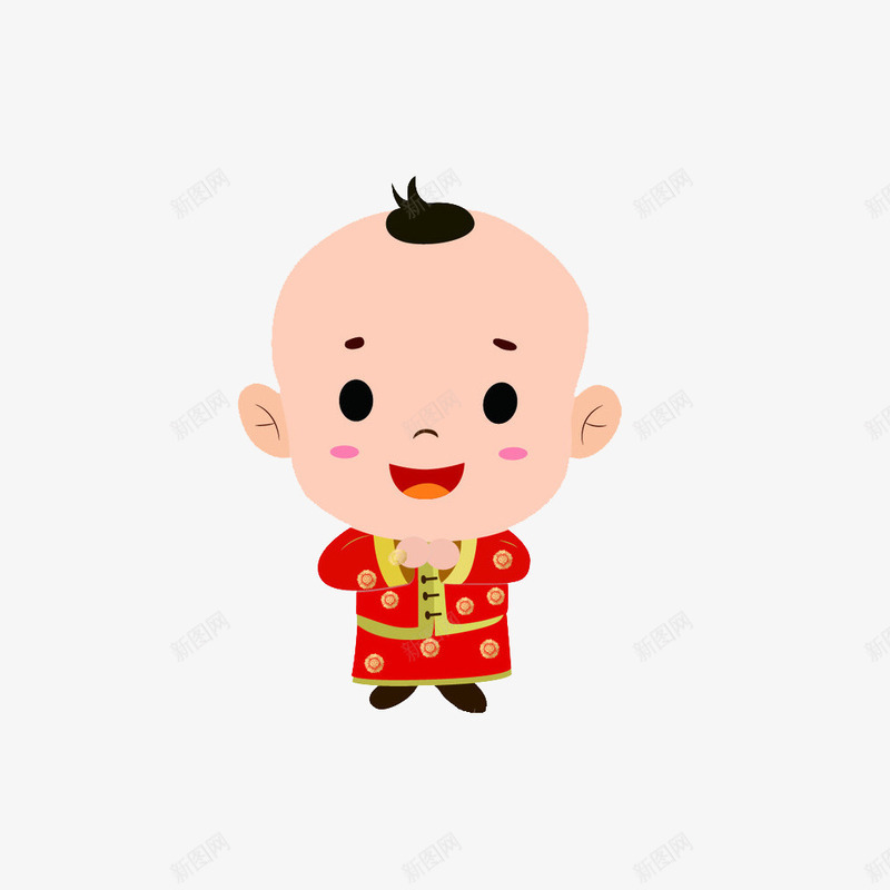 卡通拜年的小孩png免抠素材_88icon https://88icon.com 人物设计 卡通人物 喜庆 小男孩 拜年 新年 春节