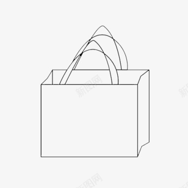 手绘计算机购物袋简笔画图标图标