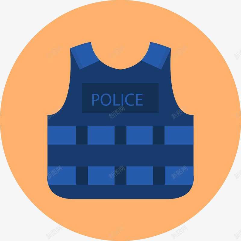 圆形卡通防弹衣矢量图ai免抠素材_88icon https://88icon.com 卡通警察 卡通警察元素 卡通风格 装备 警察 警察符号 警察配件 防弹衣 矢量图