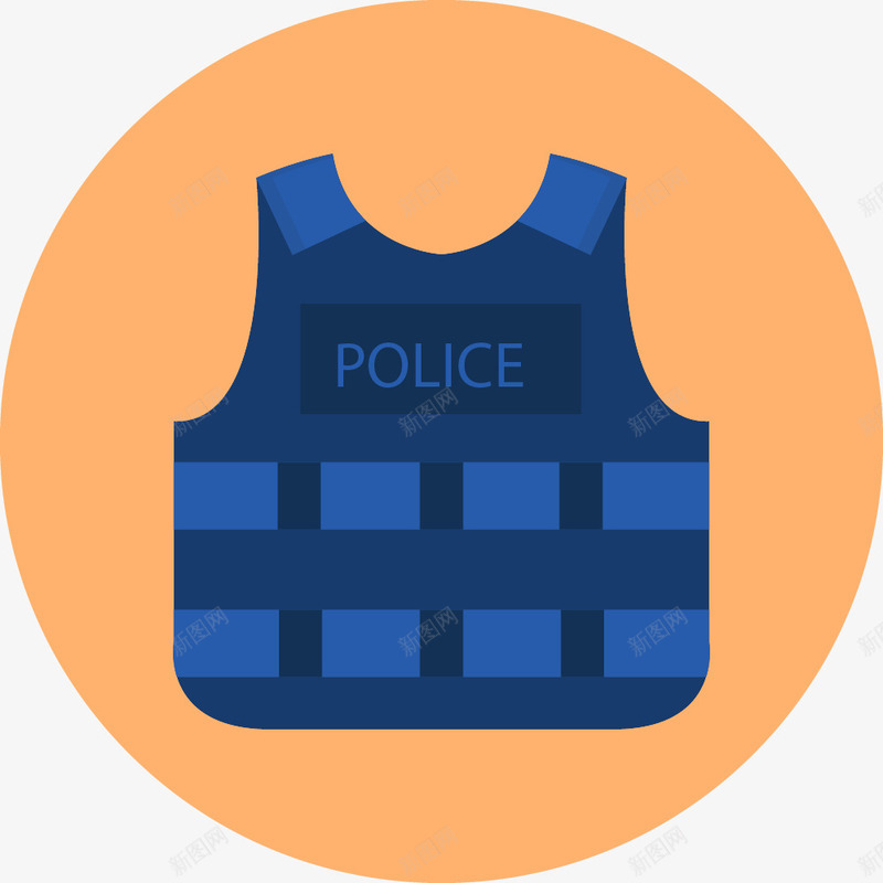 圆形卡通防弹衣矢量图ai免抠素材_88icon https://88icon.com 卡通警察 卡通警察元素 卡通风格 装备 警察 警察符号 警察配件 防弹衣 矢量图