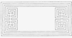 古典镂空线框花纹中式方框素材