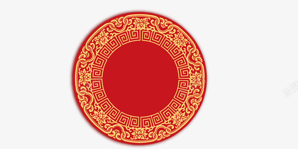 喜庆红色中国风边框背景图png免抠素材_88icon https://88icon.com 中国风 喜庆 圆 红色 边框