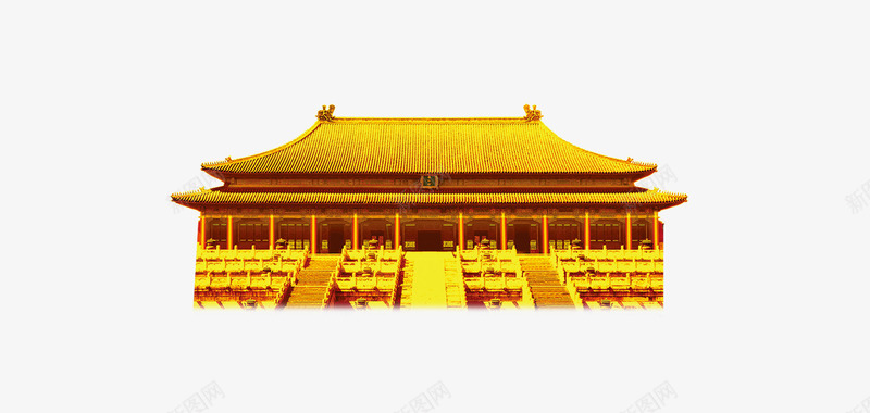 中式建筑png免抠素材_88icon https://88icon.com 中国风 国庆节 故宫