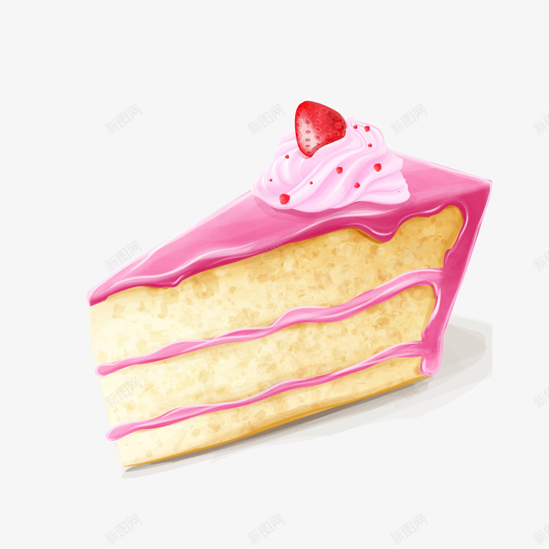 粉红色的三角蛋糕矢量图ai免抠素材_88icon https://88icon.com 三角蛋糕 天猫吃货节 粉红色 美食 草莓 食物 矢量图