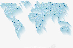 蓝色连线圆点世界地图素材
