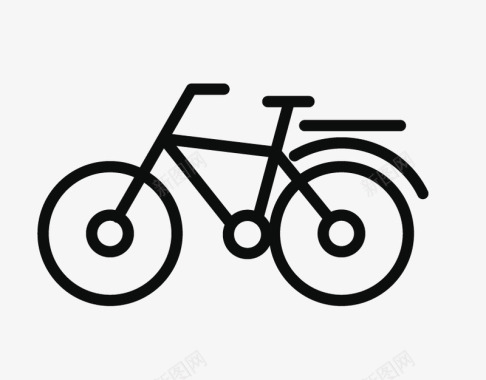 黑色线条自行车装饰图标图标