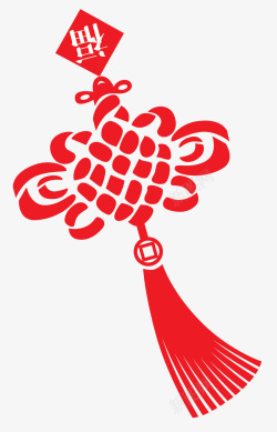 春节喜庆元素福字中国结素材