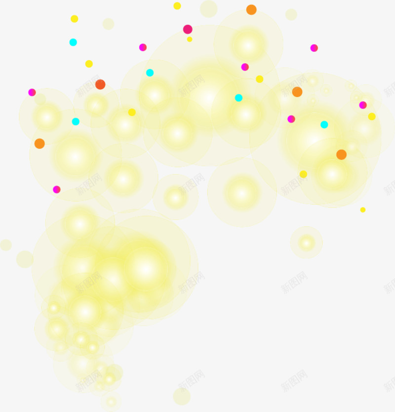漂浮黄色光圈png免抠素材_88icon https://88icon.com 多彩圆点 漂浮光圈 黄色光圈 黄色光晕 黄色光线 黄色圆圈
