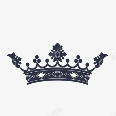 文案背景装饰图黑色手绘皇冠装饰图标图标