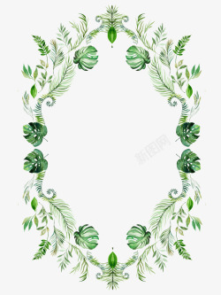 绿色植物边框装饰素材