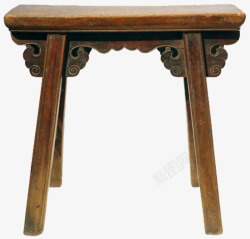 清代榉木云纹条凳中式凳子素材