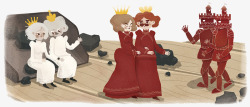 手绘国王和王后图素材