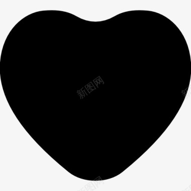 圆形的黑色的心图标图标