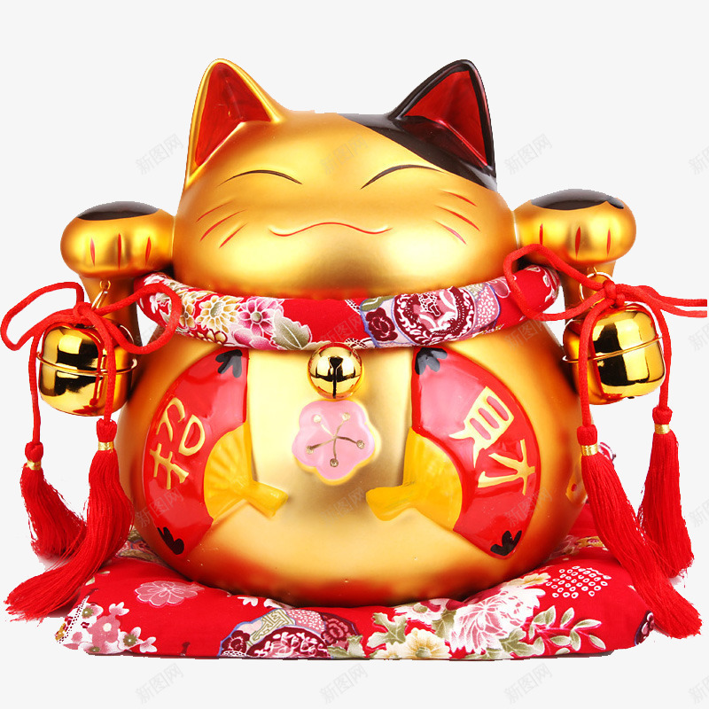 金色招财猫喜庆摆件png免抠素材_88icon https://88icon.com 喜庆 摆件 金色