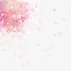 粉色花朵梦幻装饰素材