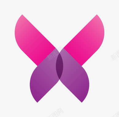 手绘紫色创意蝴蝶简图图标图标