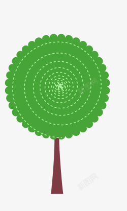 绿色卡通树木装饰素材