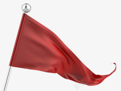 大红拟真装饰三角红旗图素材