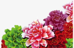 中式喜庆祥和花朵装饰素材