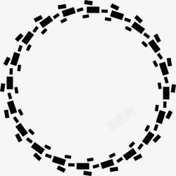 圆点黑色圆圈虚线圆素材