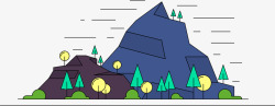 卡通岩石山体矢量图素材