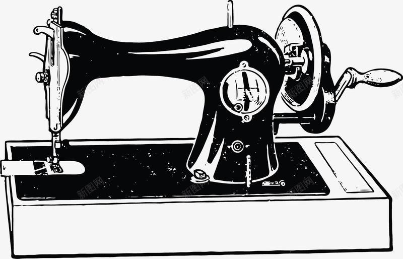 创意缝纫机复古机器矢量图eps免抠素材_88icon https://88icon.com 卡通手绘 复古 机器 缝纫机 黑白线条 黑色 矢量图